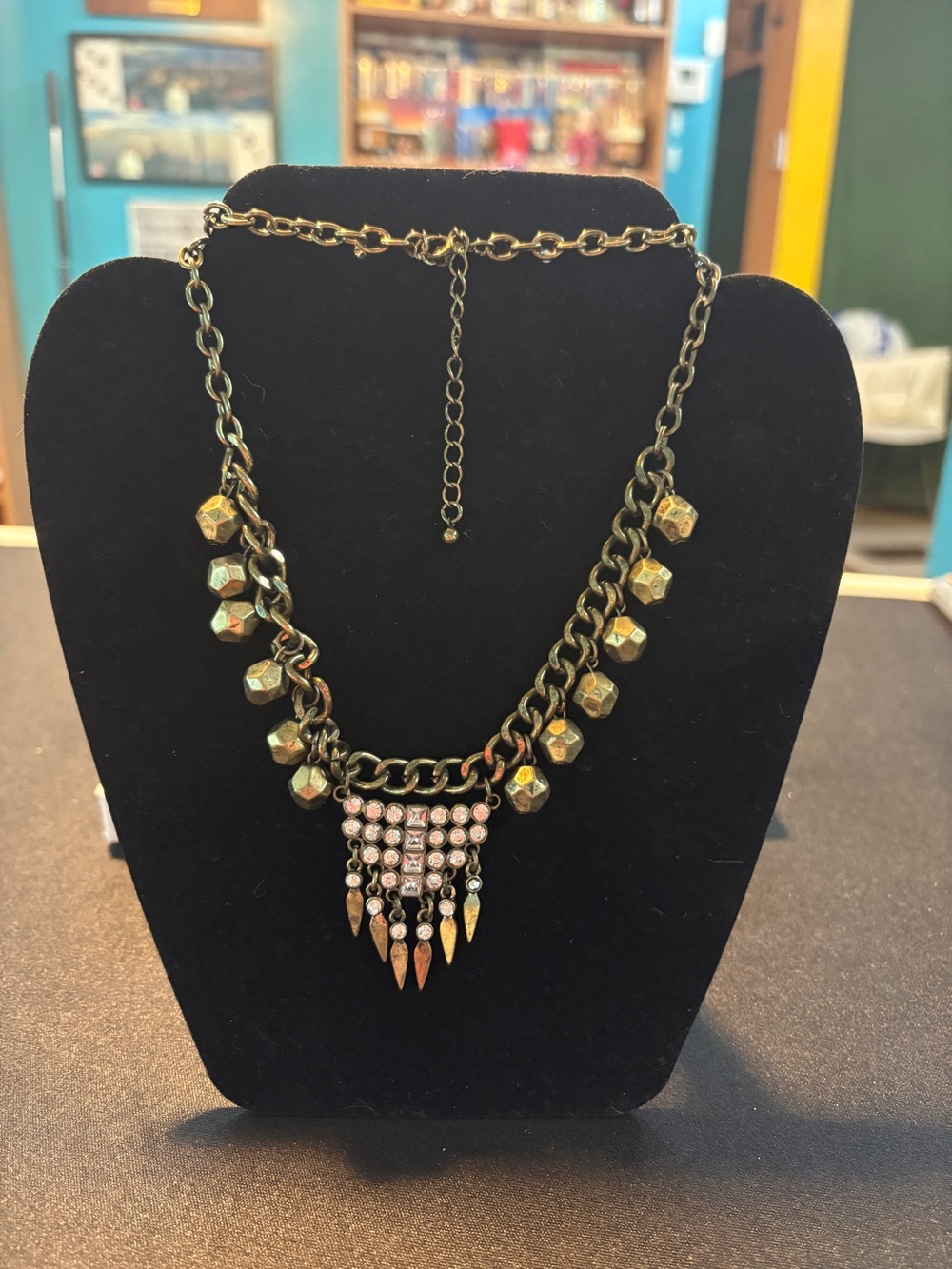 Gold-Tone Beaded Fringe Statement Necklace - Women Jewelry